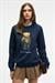 AELORIA Kadın Önü Baskılı Reglan Kol Oversize Lacivert Sweatshirt