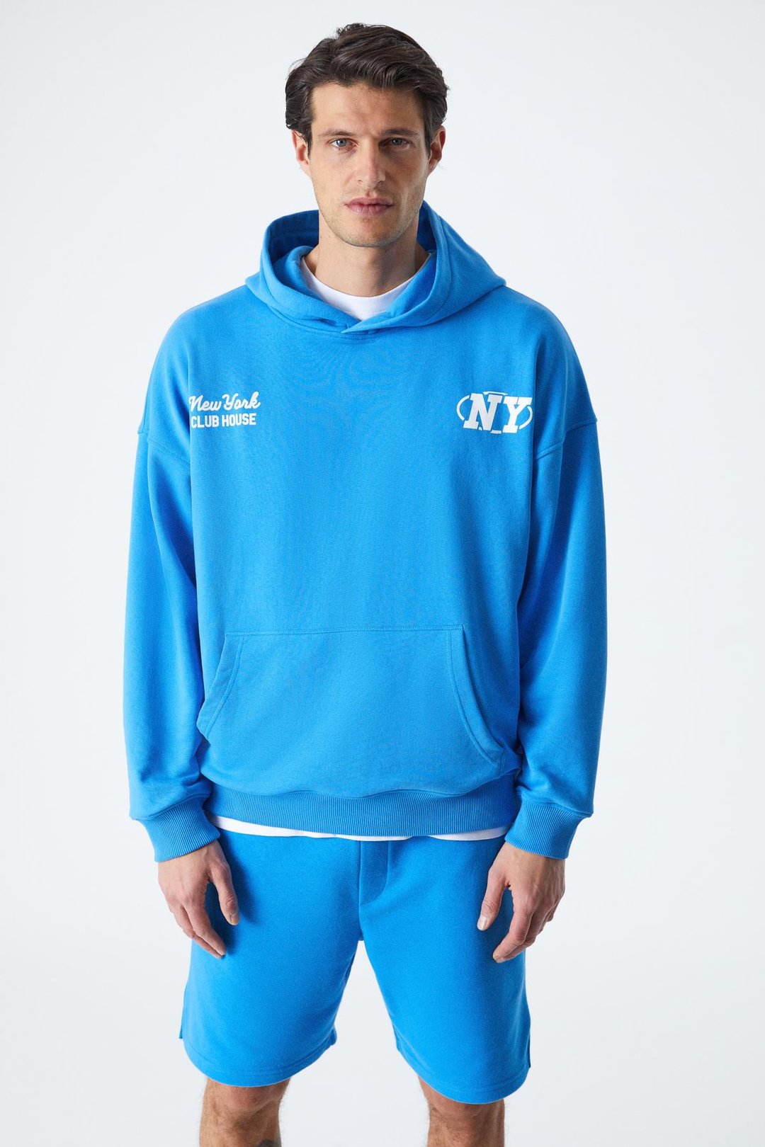 AGASSI Erkek Yumuşacık Kumaşlı Saks Mavi Sweatshirt