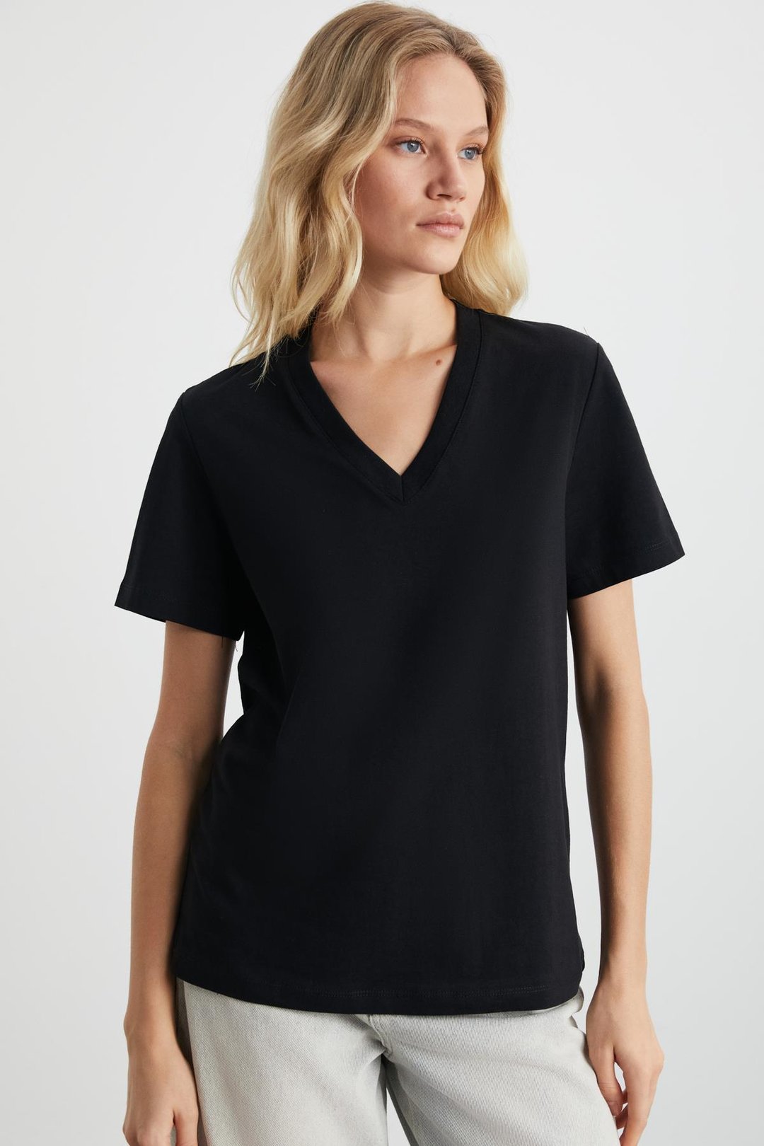 ALINE Kadın Siyah T-Shirt