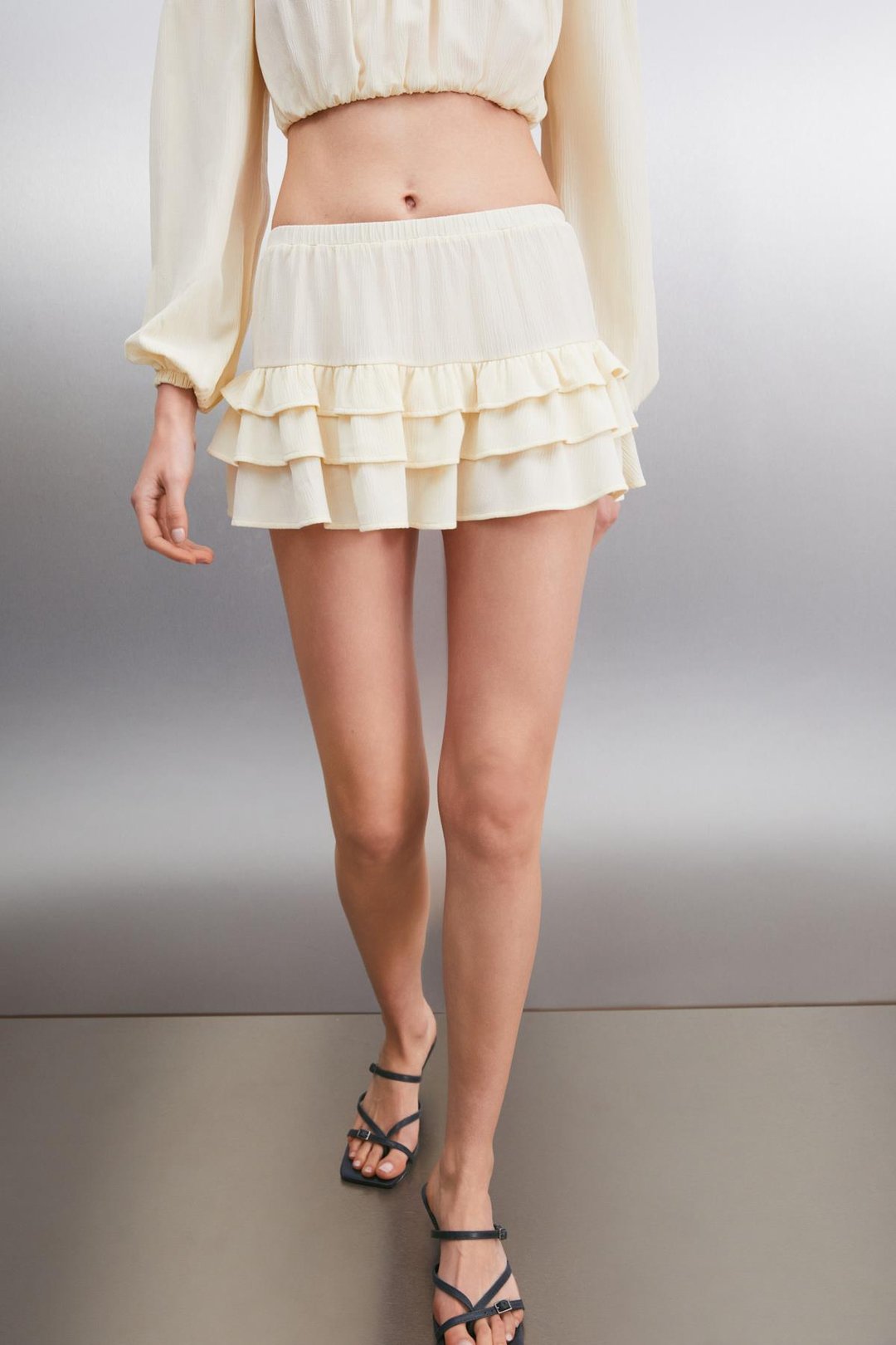 AMALARA  Pileli Etek Ekru Tekli Etek