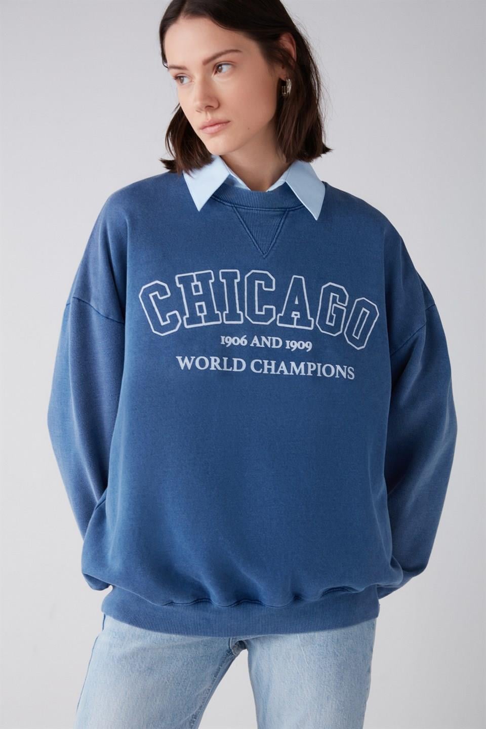 AMELIA Relaxed Oversize Mavi  Sweatshirt