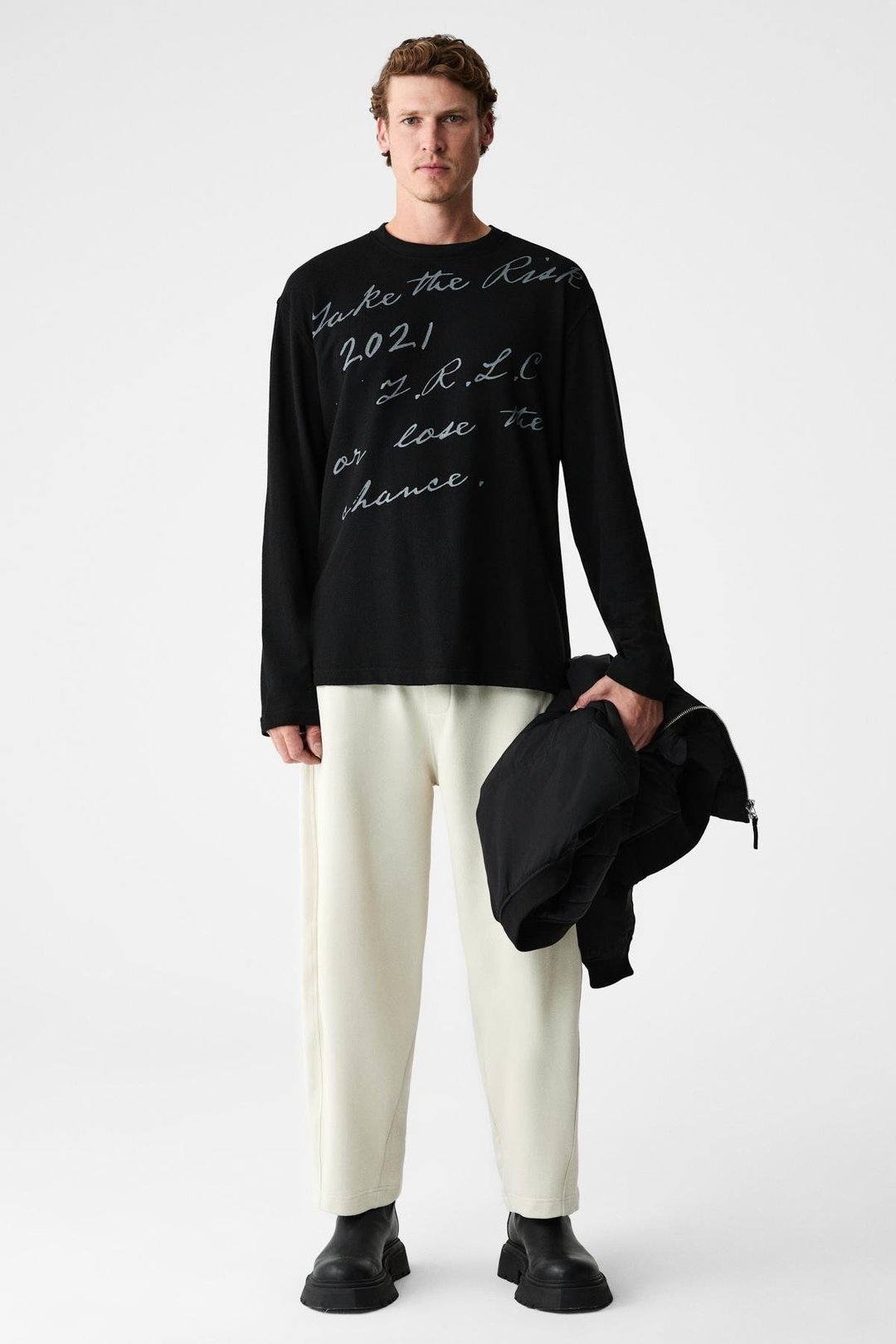 ANOMOS Erkek Pamuklu Beli Lastikli Çift Cepli Geniş Paçalı Relaxed Fit Taş Rengi Eşofman Altı