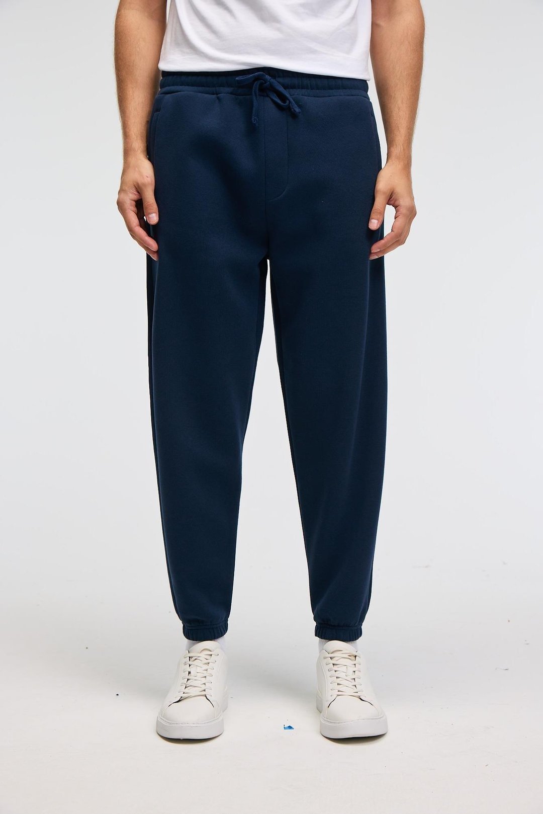 ANSEL Erkek Lastikli Dar Paça Üç Cepli Yumuşacık Organik Pamuklu Lacivert Eşofman Altı