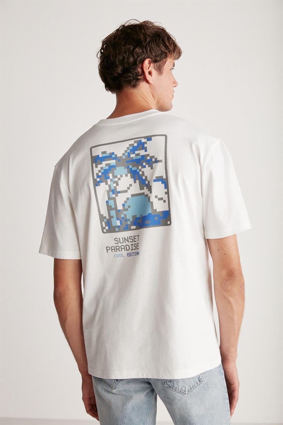 ARNALDO Erkek Regular Beyaz Tekli T-Shirt