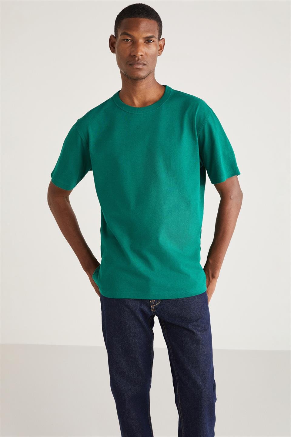 ASTONS Basic Relaxed Yeşil Tekli T-Shirt