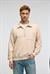 AUGUST Erkek %100 Pamuk Yarım Fermuarlı Yakalı Cepli Süs Etiketli Bej Sweatshirt
