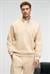 BAXTER Erkek Dik Yakalı Fermuarlı Relaxed Vanilya Sweatshirt