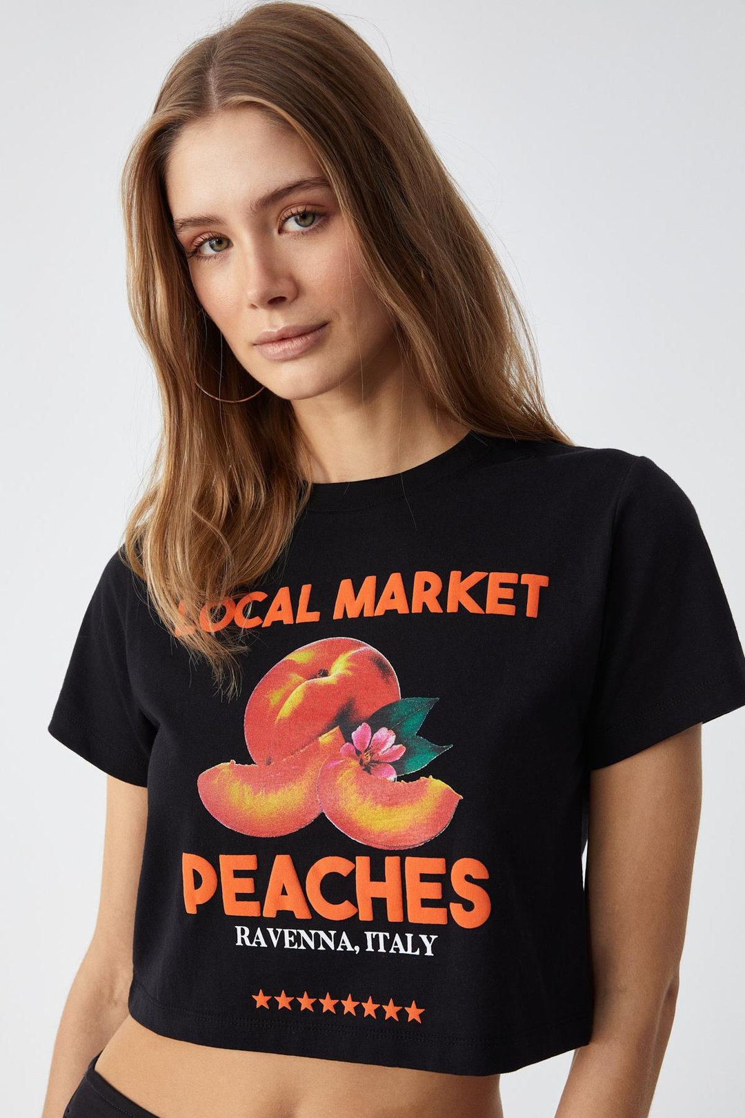 BELVETH Kadın Bisiklet Yaka Oversize Siyah T-Shirt