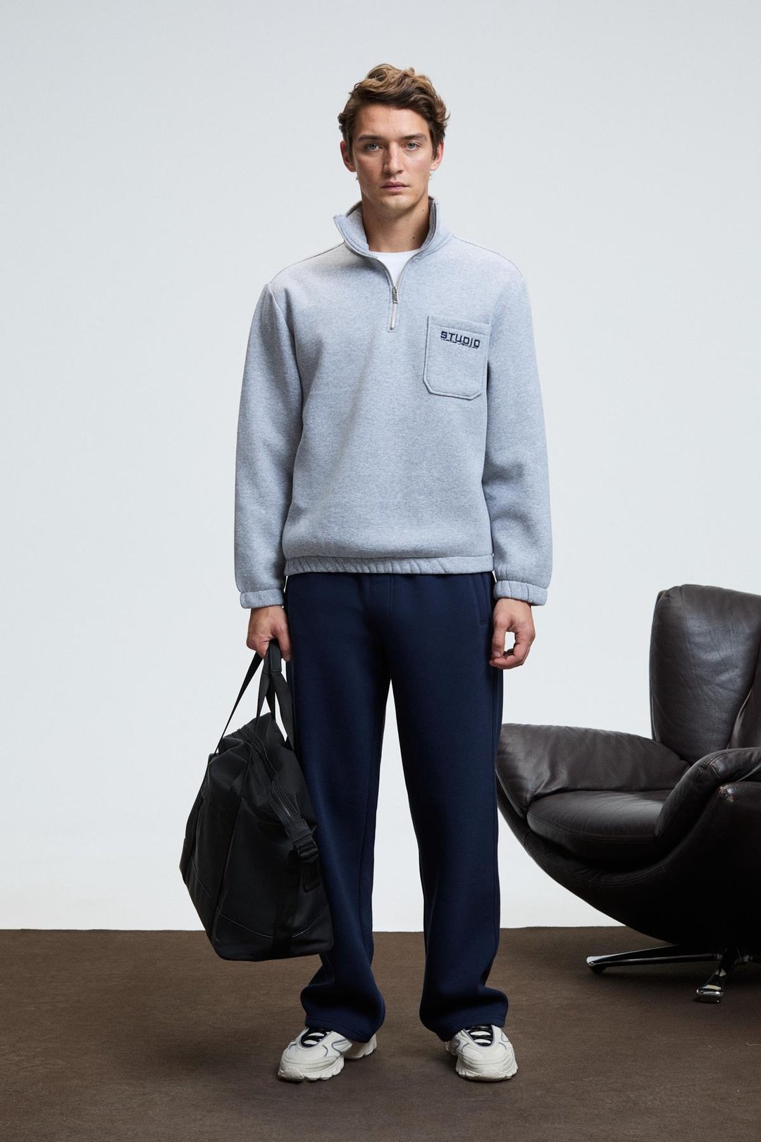 BENSON Erkek Kordonlu Lastikli Bel Relaxed Fit Lacivert Eşofman Altı