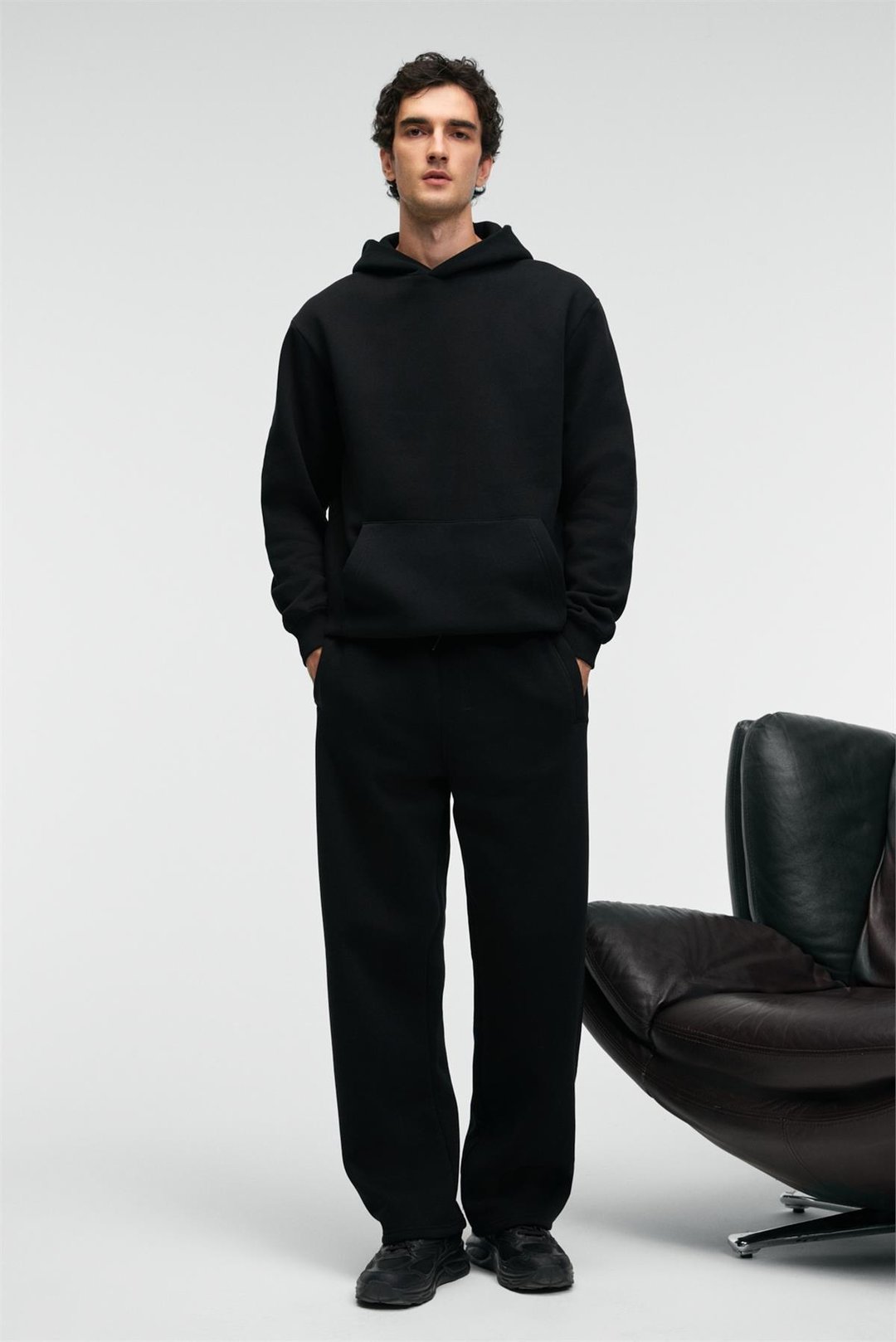 BENSON Erkek Kordonlu Lastikli Bel Relaxed Fit Siyah Eşofman Altı