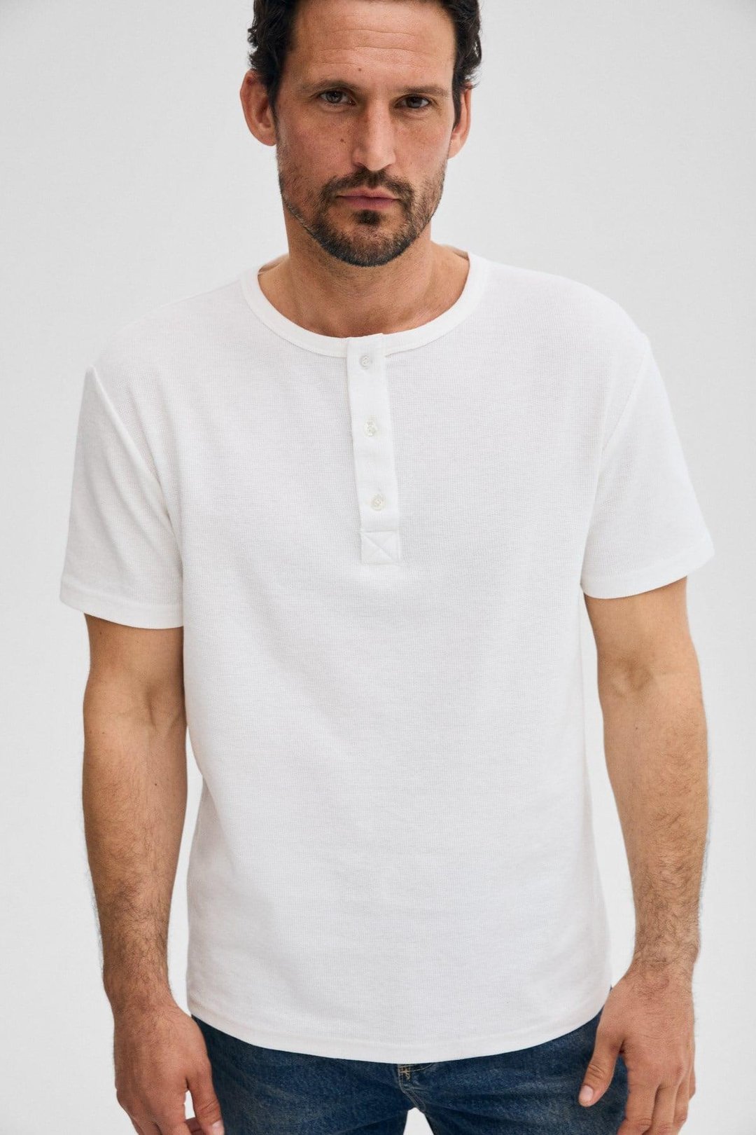 CALPEN %100 Organik Pamuklu Yakası Düğmeli Regular Fit Ekru T-Shirt