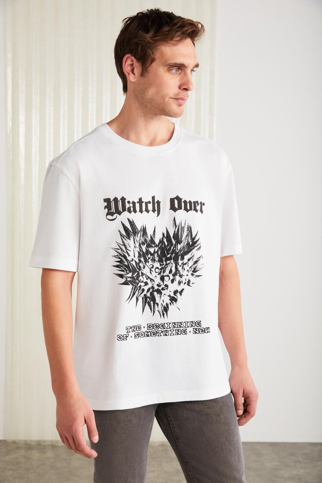 CLIENT Basic Regular Beyaz Tekli T-Shirt