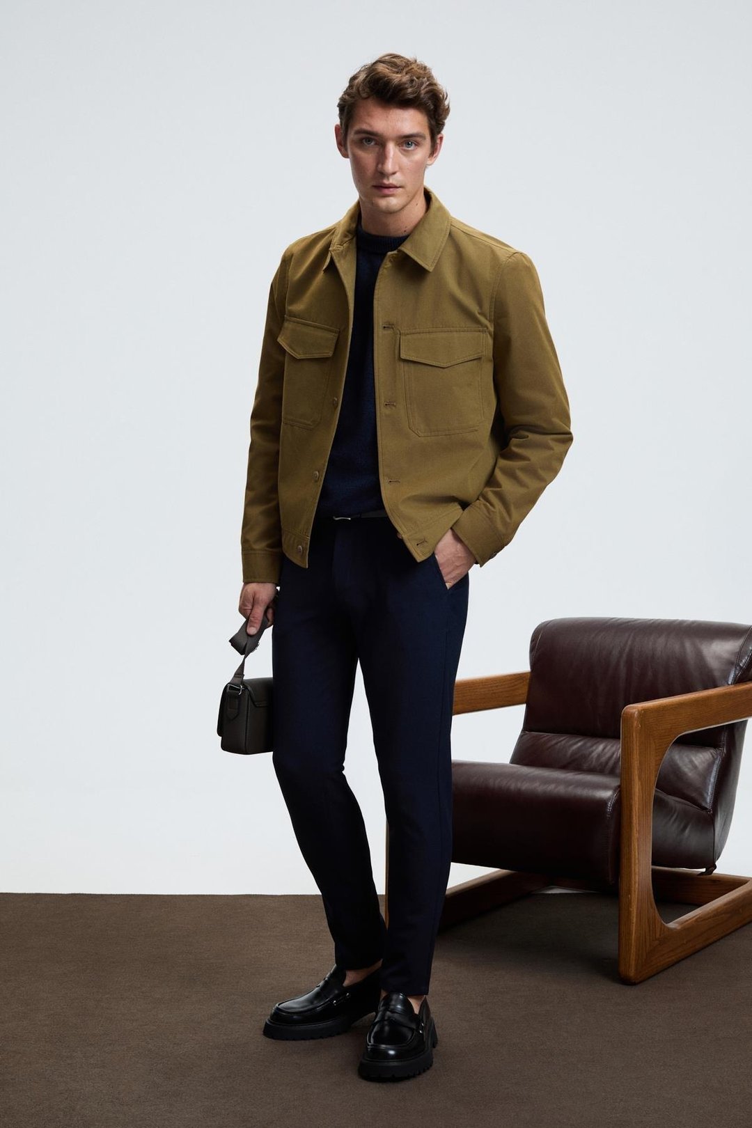 CRUDO Erkek Yanları Ve Arkası Cepli Fermuarlı Regular Fit Dokuma Lacivert Pantolon