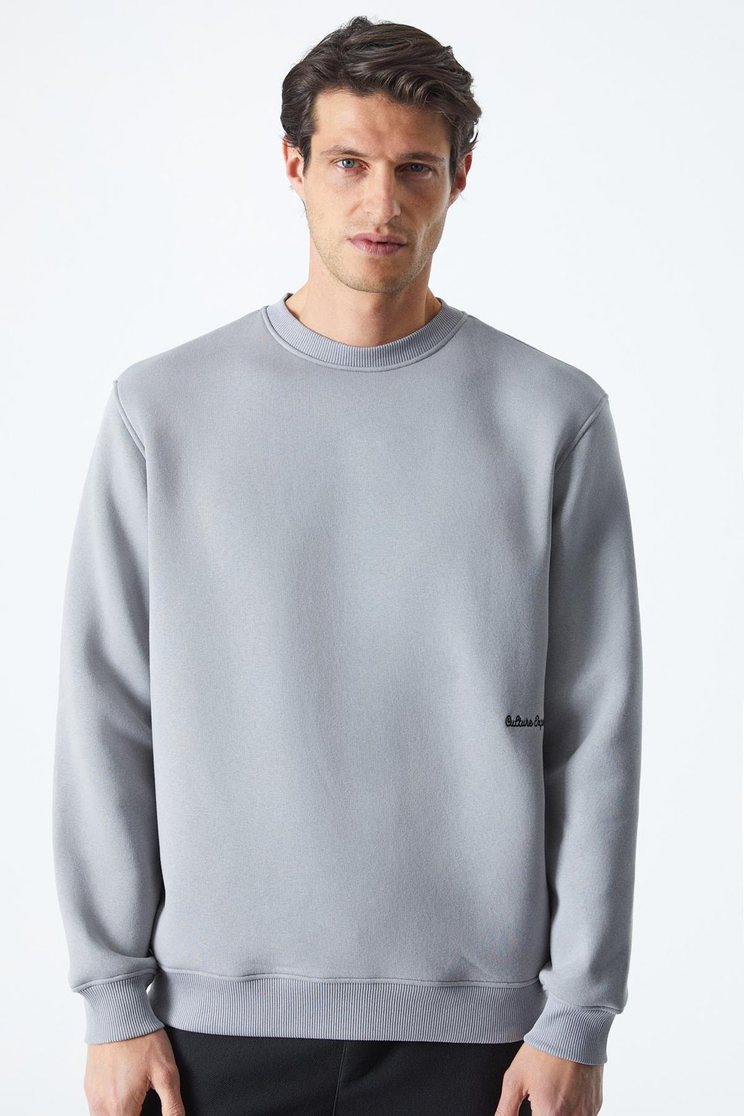 DANE Erkek Organik Kumaşlı Yumuşacık Gri Sweatshirt