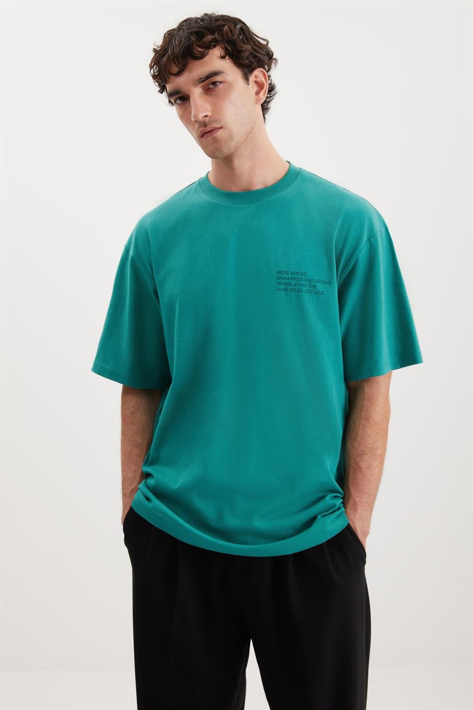 DARELL Örme Relaxed Yeşil  T-Shirt