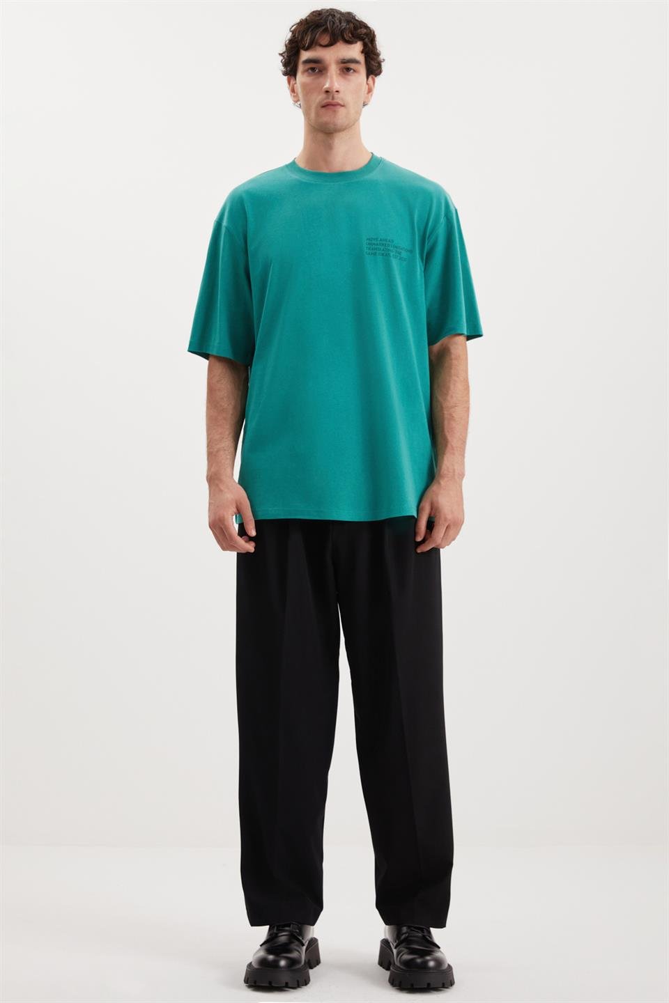 DARELL Örme Relaxed Yeşil  T-Shirt