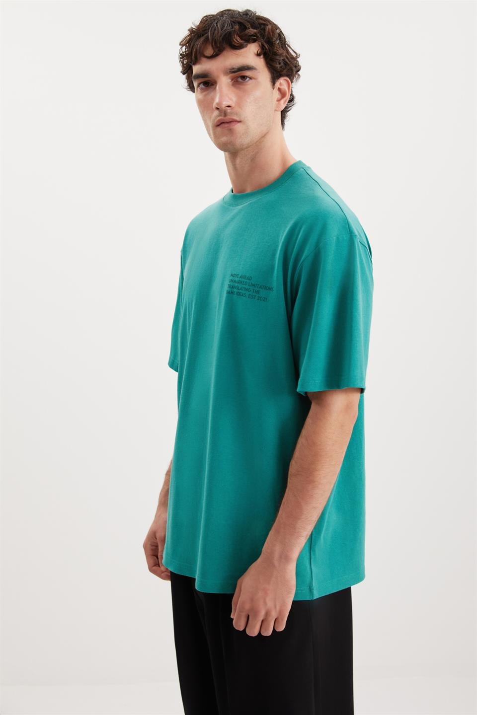 DARELL Örme Relaxed Yeşil  T-Shirt