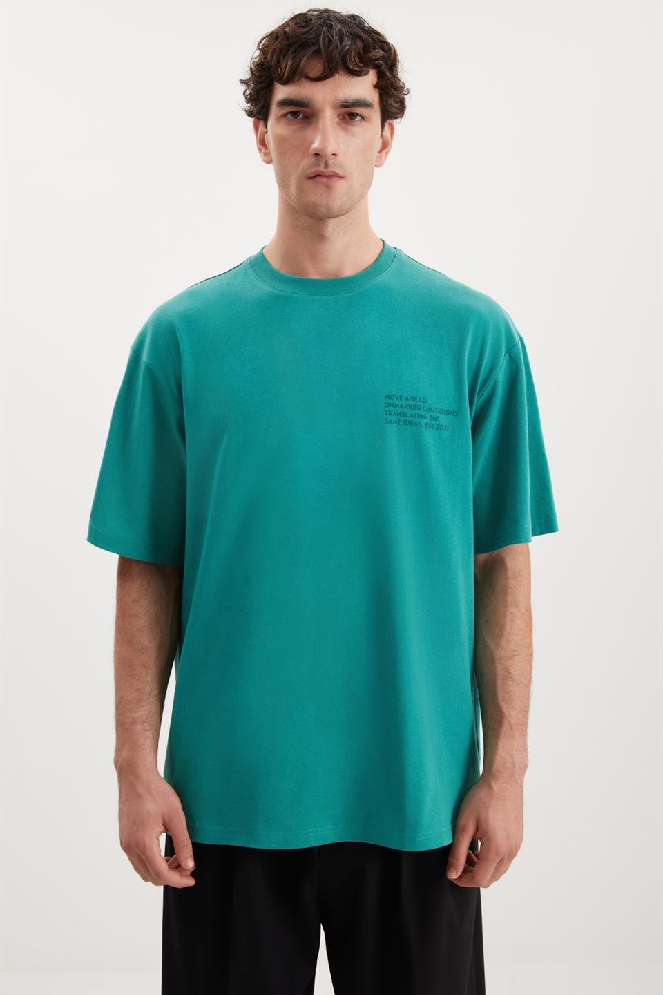 DARELL Örme Relaxed Yeşil  T-Shirt