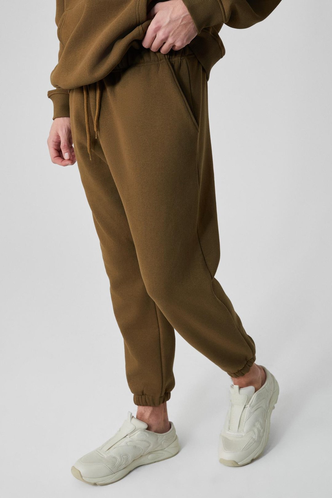 DIVOF Erkek Lastikli Paça Regular Cepli Haki Eşofman Altı