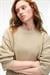 ESME Kadın Oversize Yuvarlak Yakalı Kol Ucu Ve Etek Ucu Manşetli Taş Rengi Sweatshirt