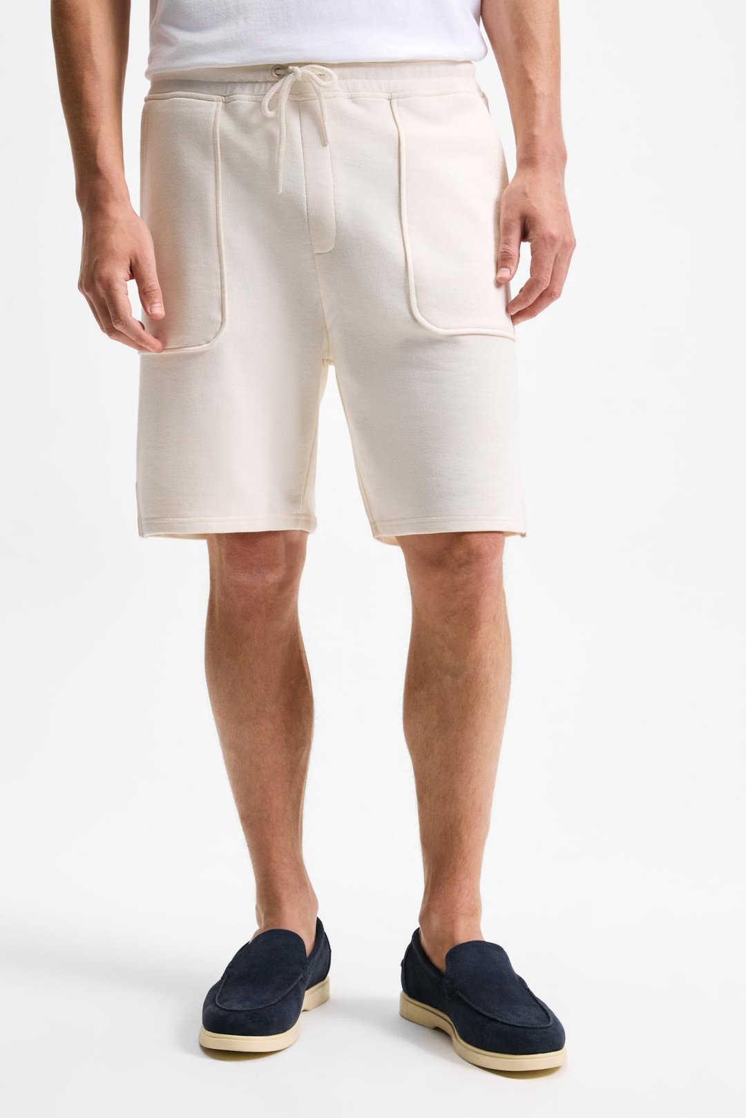 GAUCI Erkek Beli Lastikli Yan ve Arka Cepli Relaxed Ekru Şort
