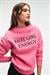 ISOLUNE Kadın Yaka Nakış Detaylı Oversize Bisiklet Yaka Pembe Sweatshirt