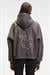 JASSES Kadın Oversize Nakışlı Kapüşonlu Antrasit Sweatshirt