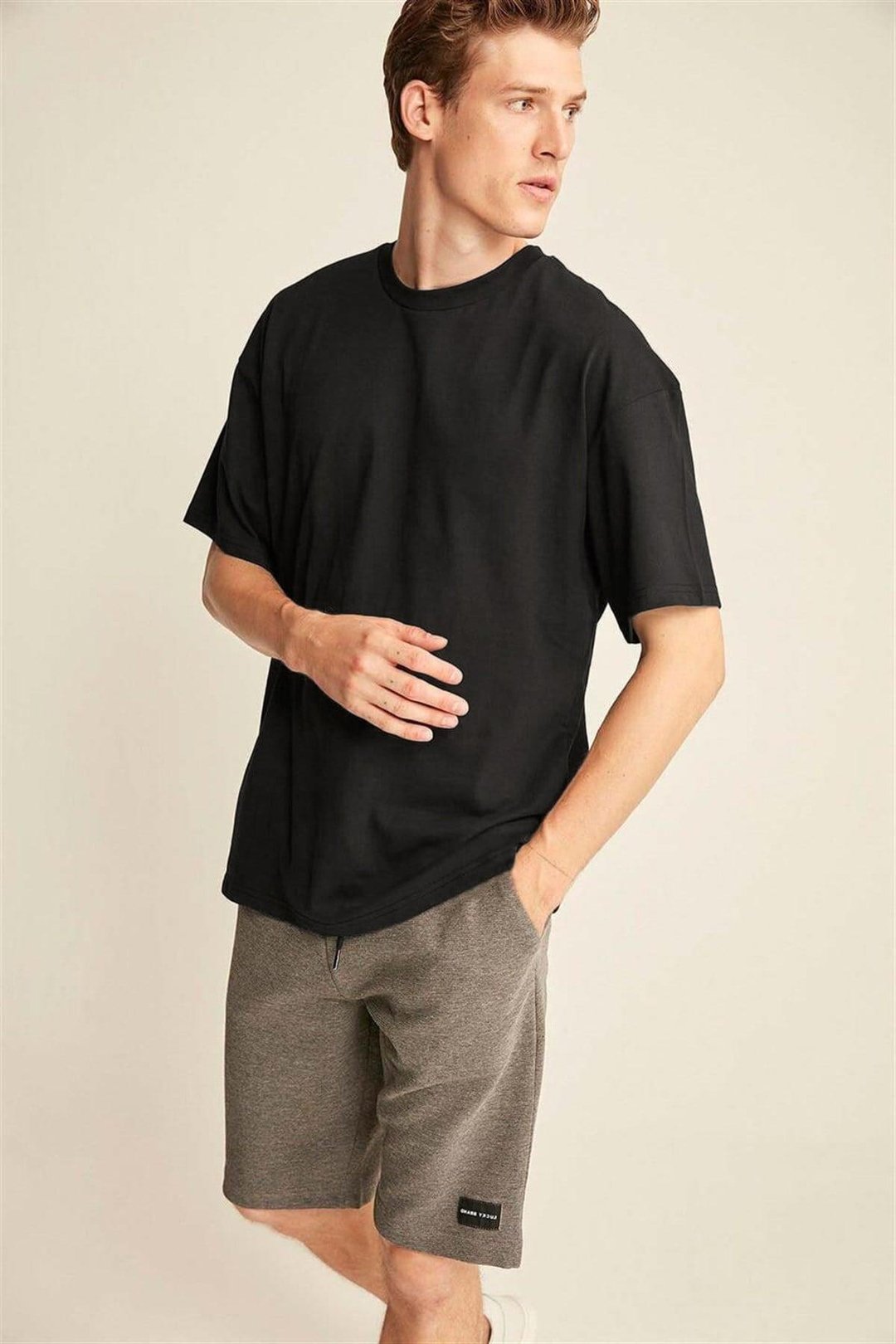 JETT Erkek %100 Organik Pamuklu Kalın Dokulu Oversize Fit Bisiklet Yaka Siyah T-Shirt