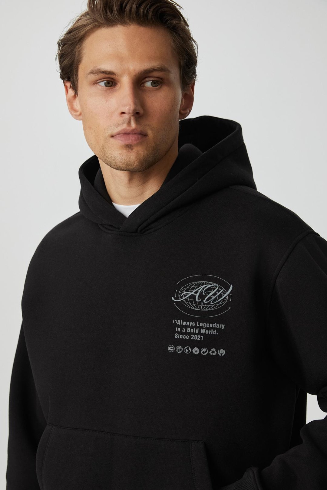 LEGANDARY Erkek Yumuşacık Siyah Sweatshirt