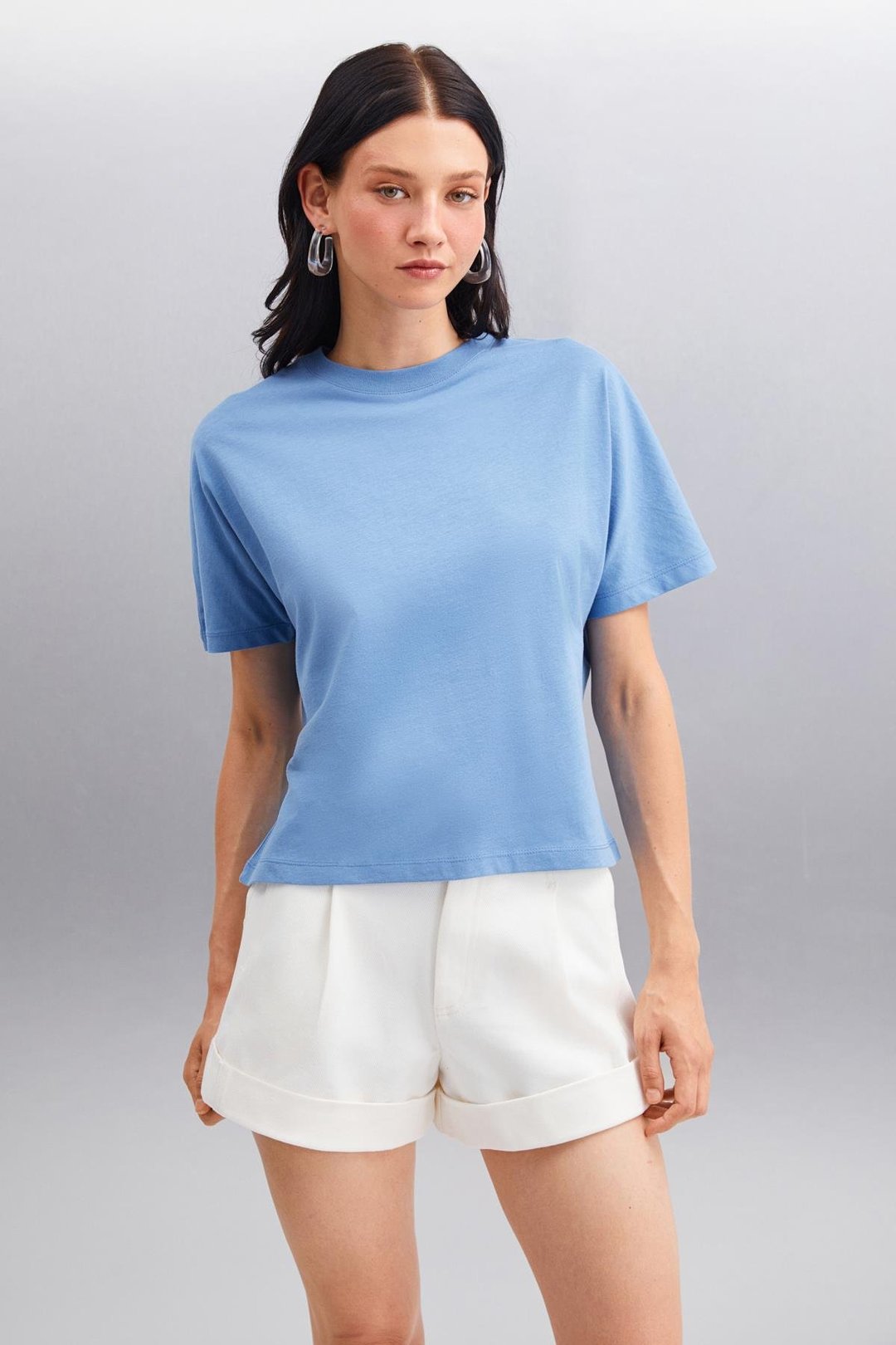 LOTTIE  Regular İndigo Tekli T-Shirt