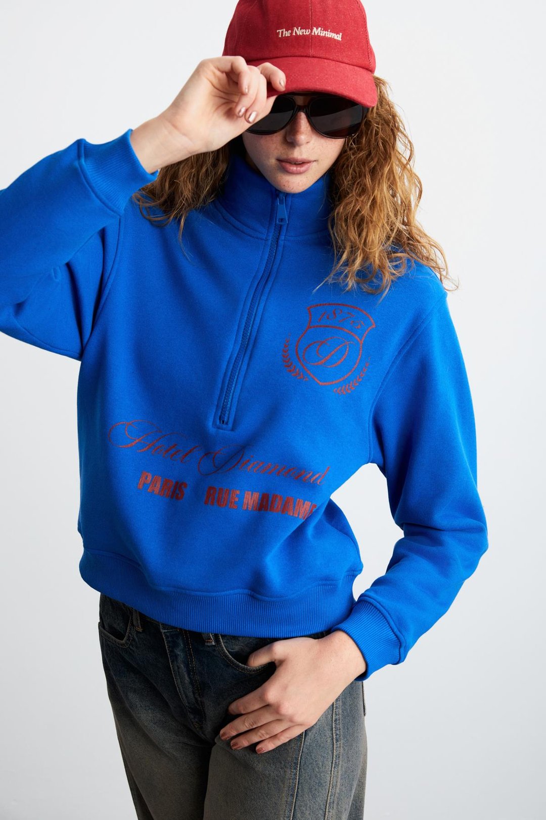 MEYBELIN Kadın %100 Pamuk Organik Cotton Mavi Sweatshirt