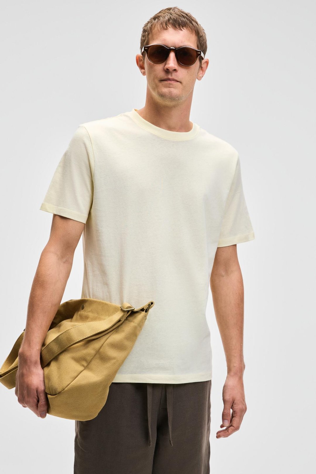 MOCASSIN Erkek %100 Pamuk Baskılı Relaxed Fit Yuvarlak Yaka Kısa Kollu Sarı T-Shirt