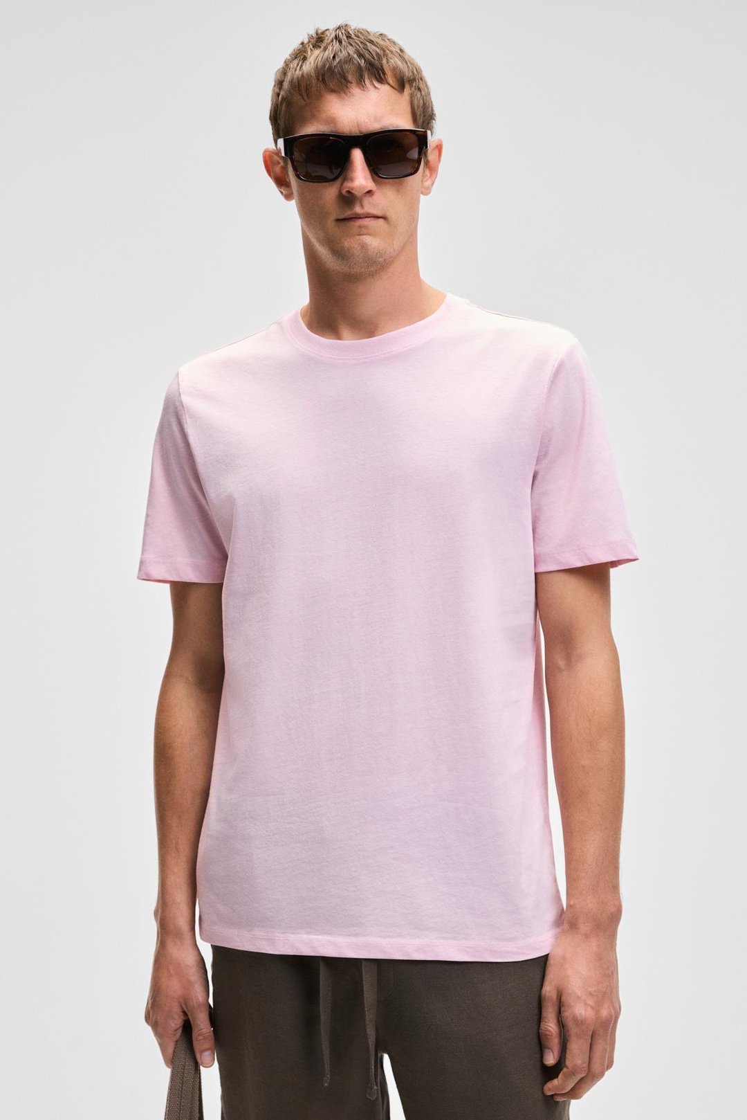 MOCASSIN Erkek %100 Pamuk Baskılı Relaxed Fit Yuvarlak Yaka Kısa Kollu Pembe T-Shirt