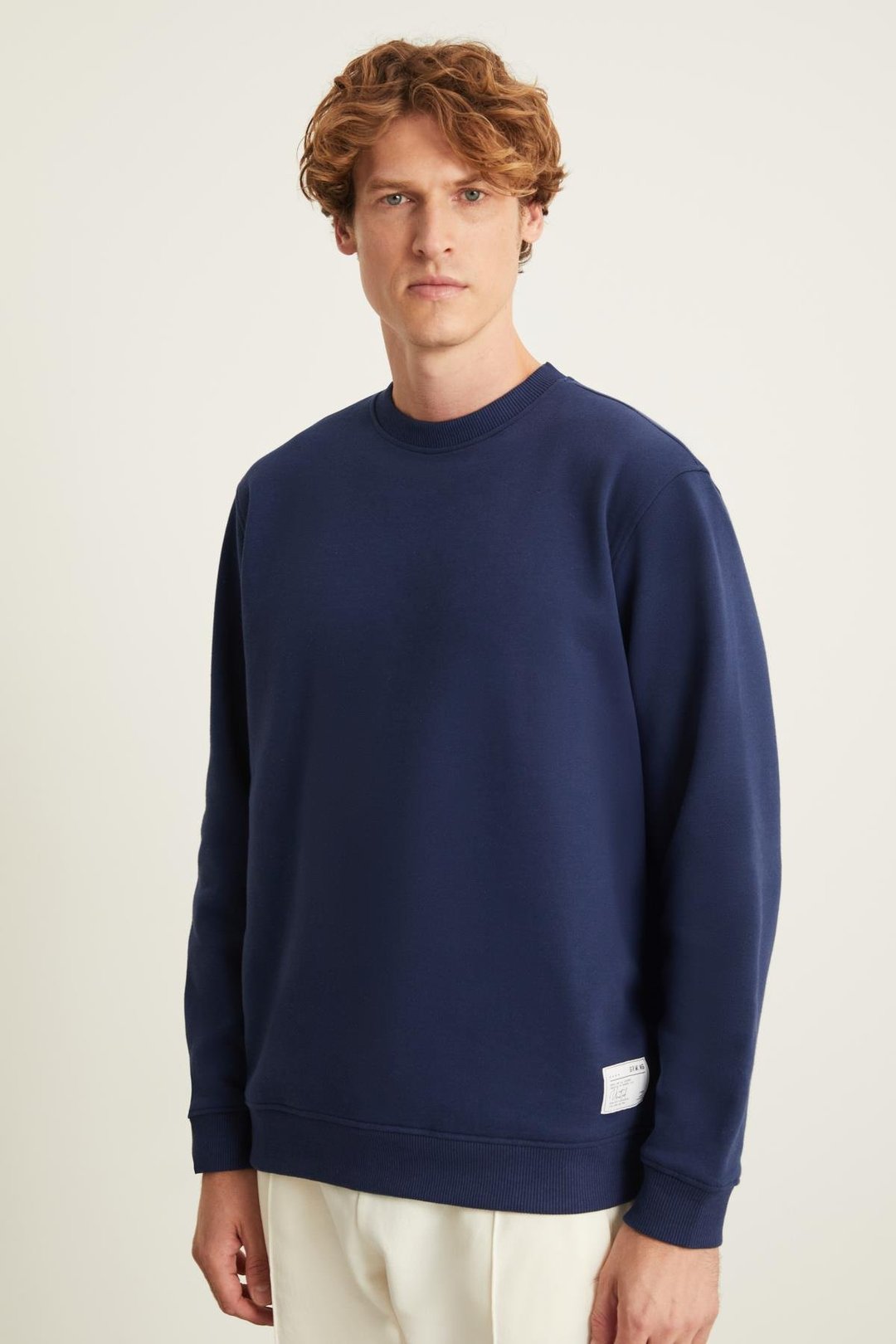 NATAS Relaxed Regular Lacivert Tekli Sweatshirt