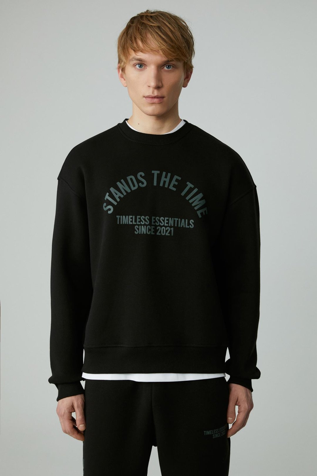 NORTON Erkek Yuvarlak Yaka 3 İplik Siyah Sweatshirt