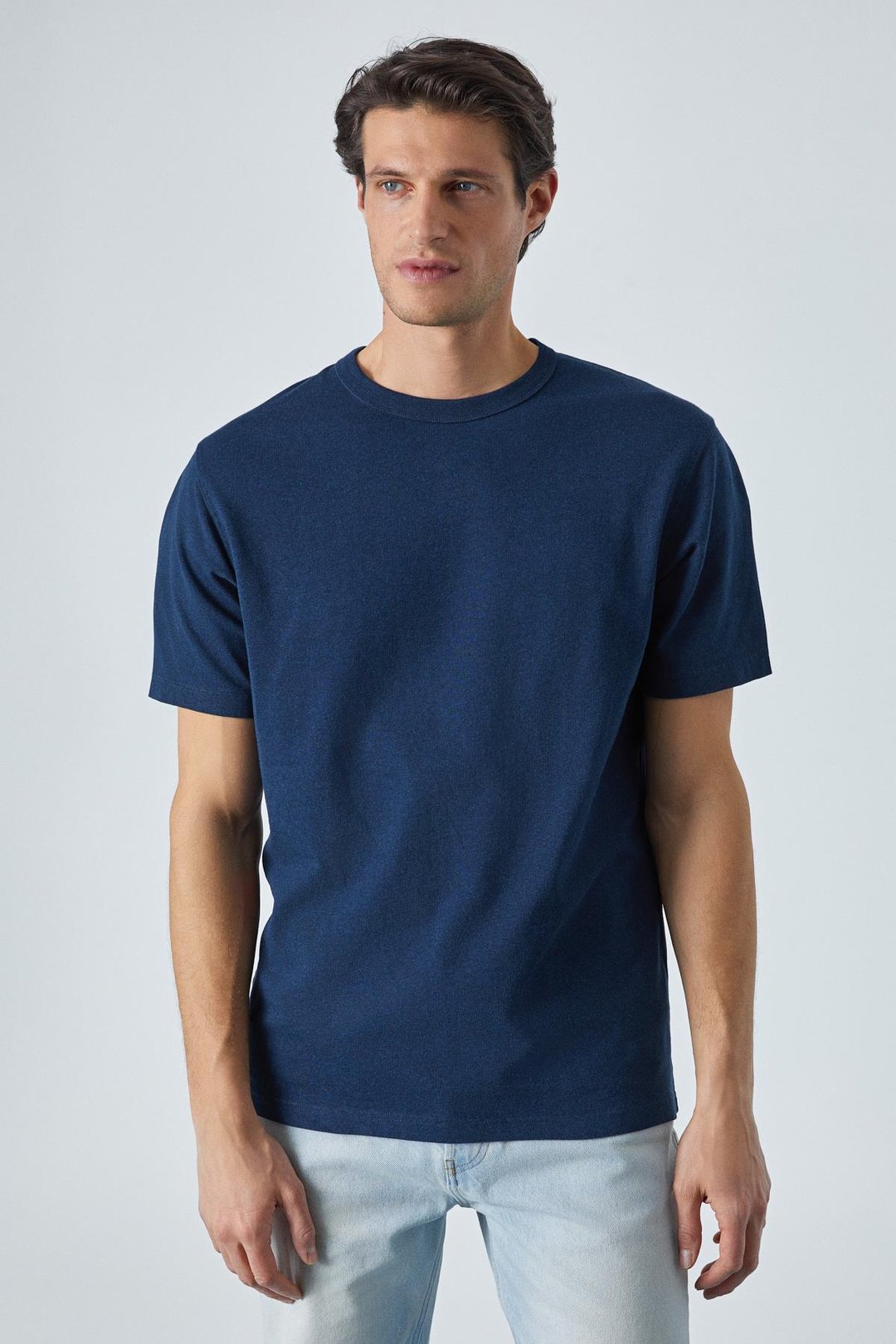 PELTZ Erkek Relaxed Bisiklet Yaka Kısa Kollu Lacivert T-Shirt