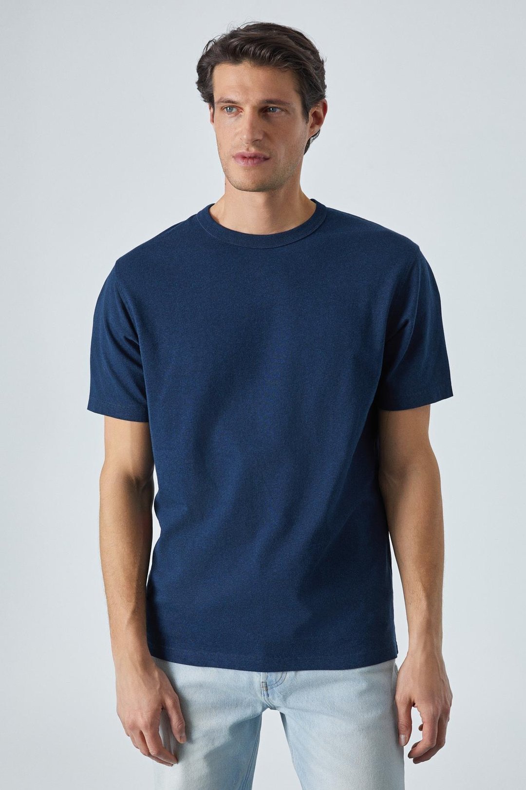 PELTZ Erkek Relaxed Bisiklet Yaka Kısa Kollu Lacivert T-Shirt