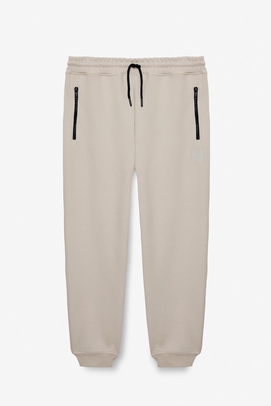 PEPO Erkek Beli Lastikli Cepleri Fermuarlı Baskı Detaylı Relaxed Gri Eşofman Altı