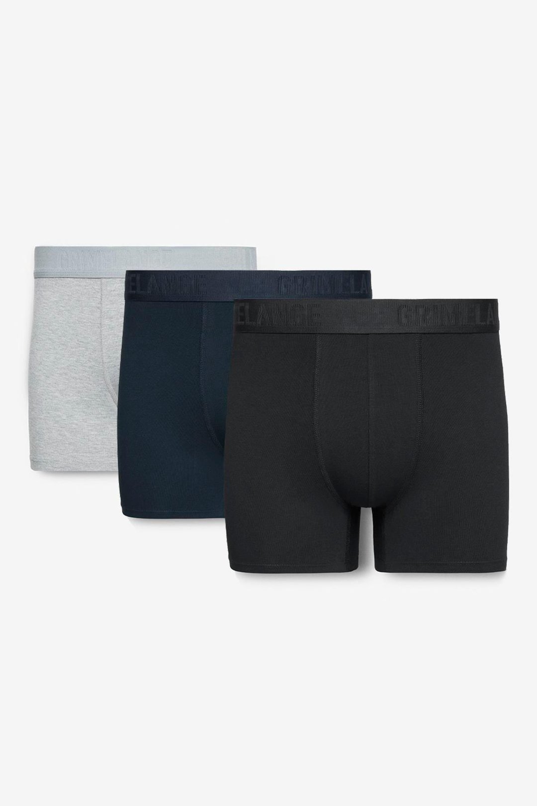 PETRUS Erkek 3'lü Paket Pamuklu Likralı Esnek Kumaş Siyah - Lacivert - Grimelanj Boxer