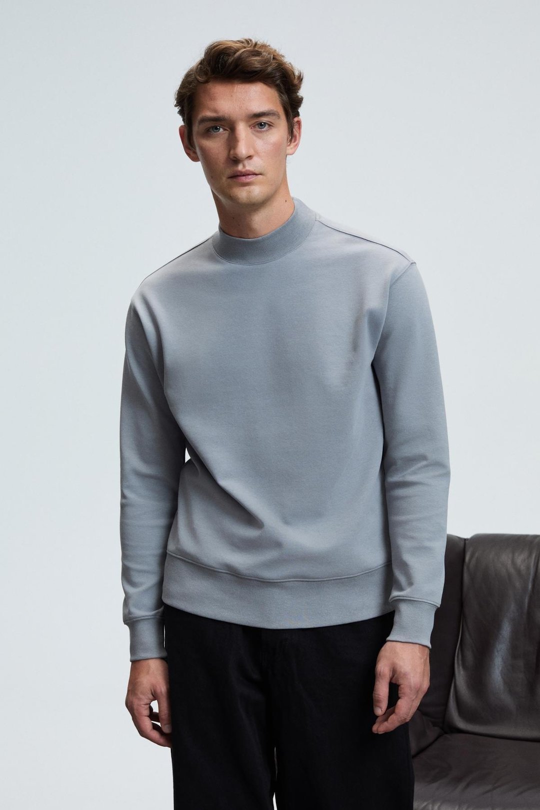 QUILLA Erkek Yarım Balıkçı Basic Gri Sweatshirt