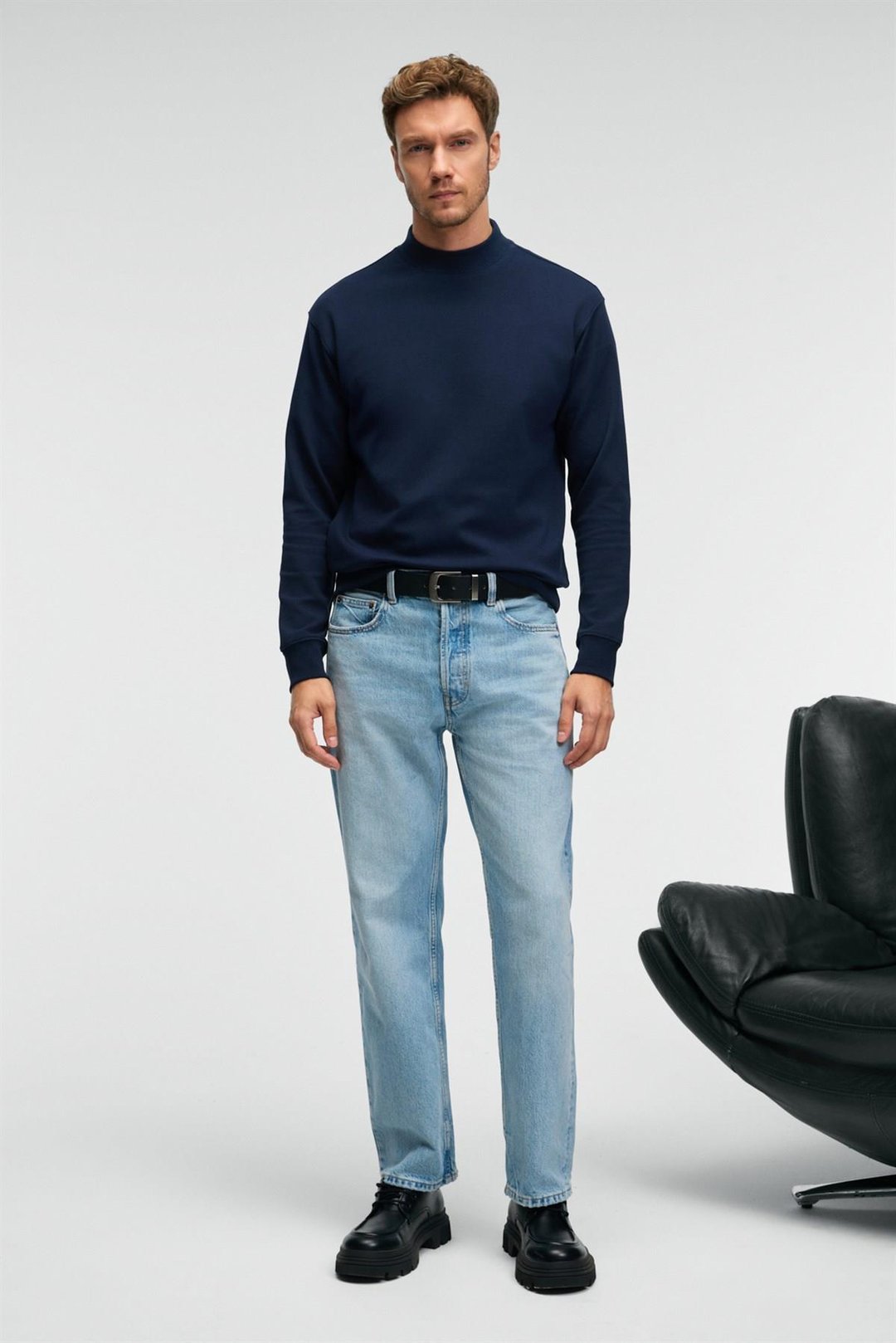 QUILLA Erkek Yarım Balıkçı Basic Lacivert Sweatshirt