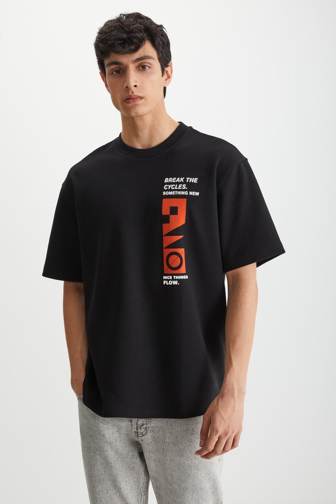 RAMADANP008 Erkek 75% Pamuk 25% Polyester baskılı Siyah T-Shirt