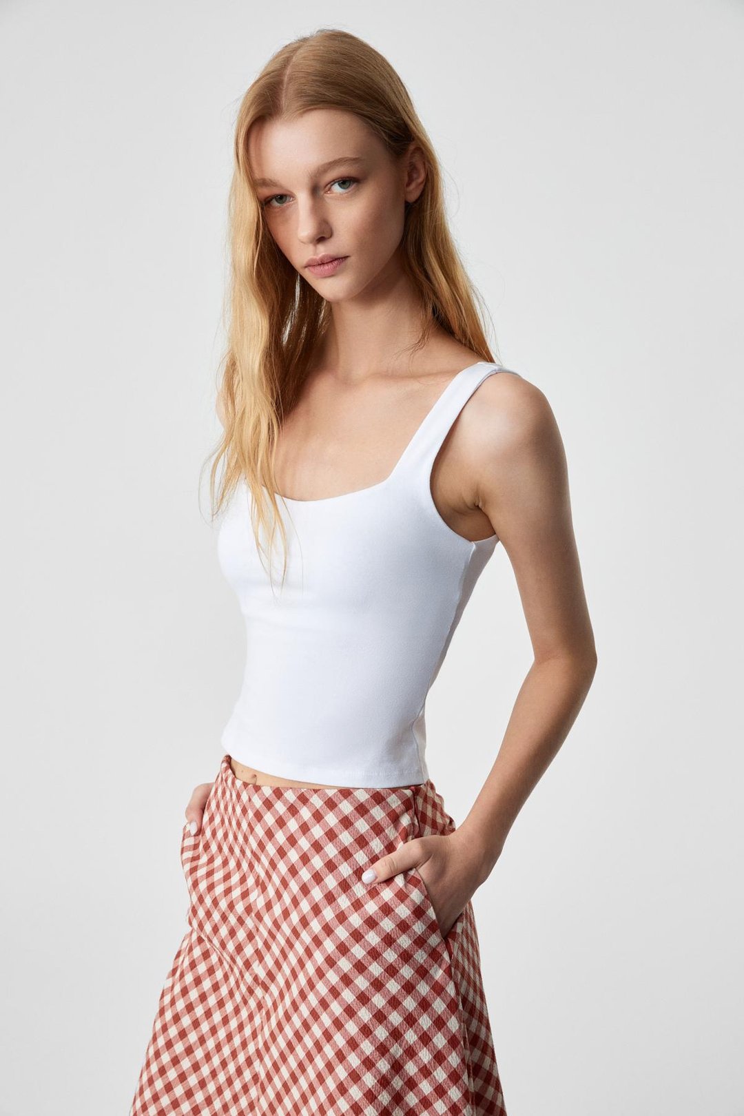 SANUKI Kadın Slim Kısa Oyuk Yaka Beyaz Büstiyer