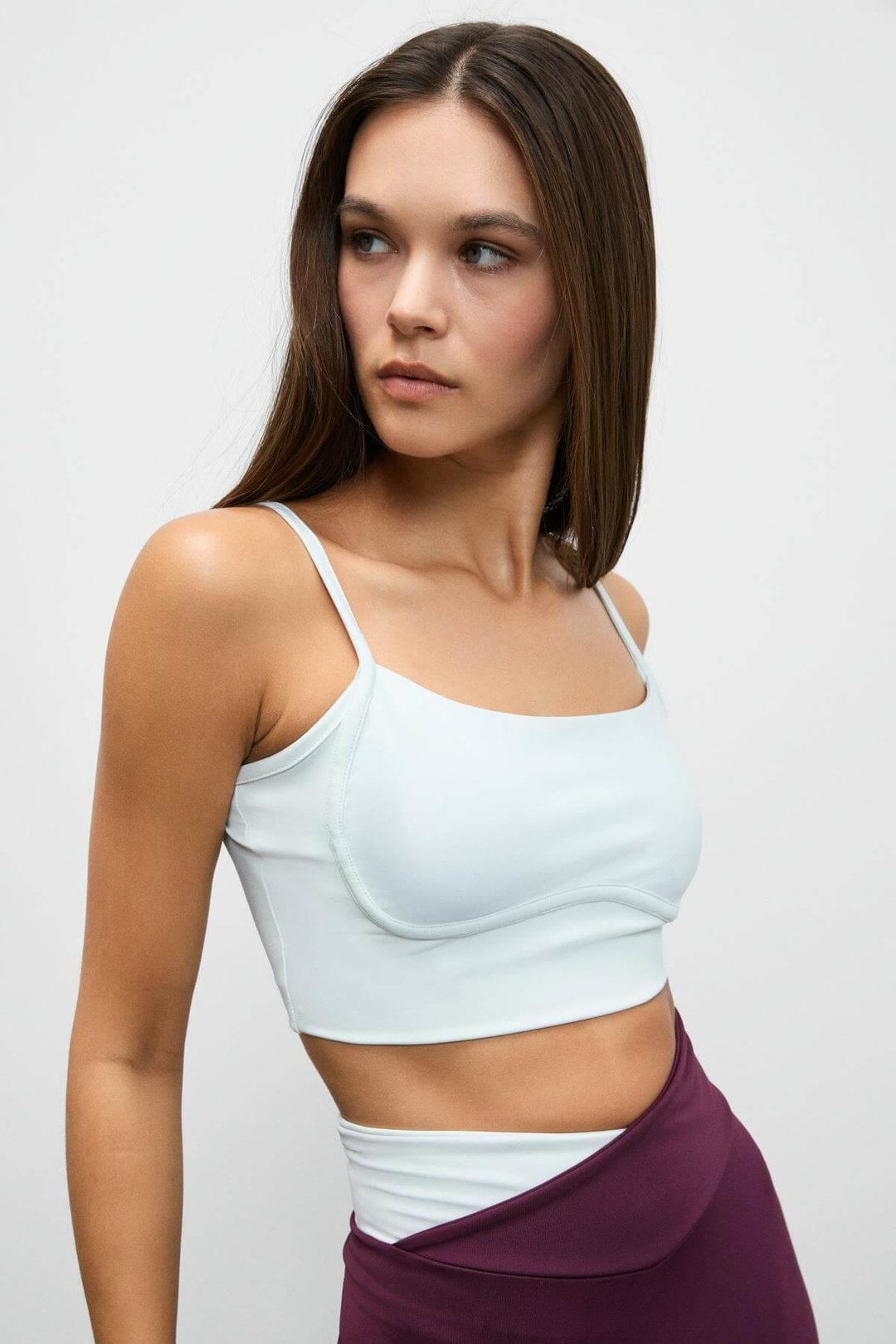 SHAVONTE Kadın Esnek Ve Yumuşak Dokulu Göğüs Altı Biyeli Pedli Gri Büstiyer