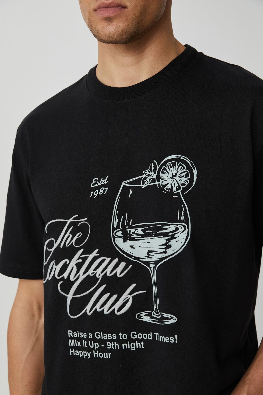 SLAVEN Erkek Süprem Siyah T-Shirt