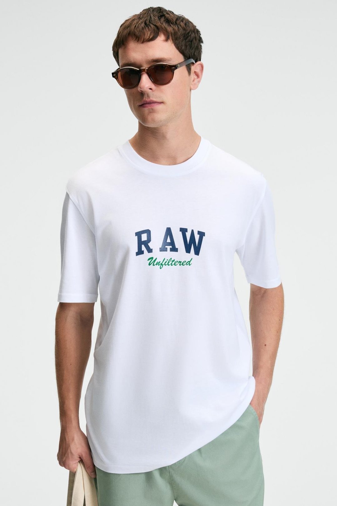 TASTY Erkek %100 Pamuk Oversize Fit Baskılı Kısa Kollu Yuvarlak Yakalı Beyaz T-Shirt