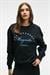 VISTARA Kadın Nakış Detaylı Yuvarlak Yaka Regular Fit Siyah Sweatshirt