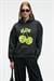 YANMESA Kadın Oversize Baskı Ve Nakış Detaylı Uzun Kollu Kapüşonlu Koyu Antrasit Sweatshirt