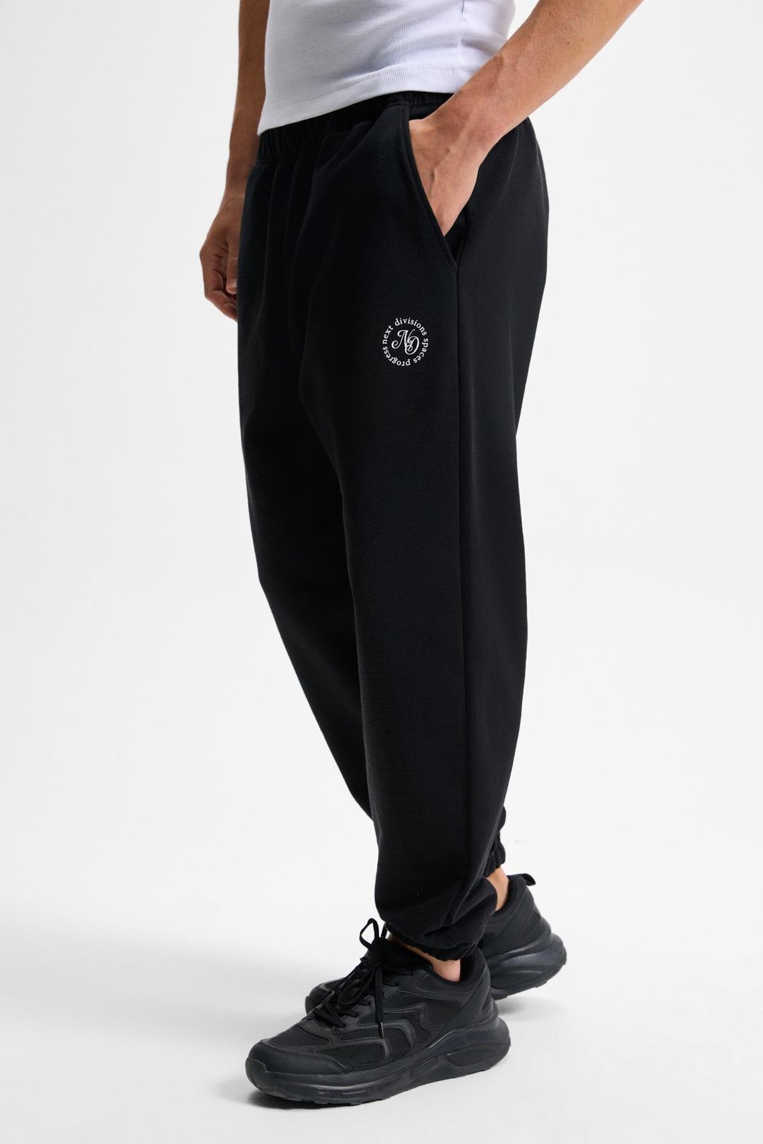 YOANE Erkek Bağlamalı Lastikli Bel Ve Paça Siyah Eşofman Altı