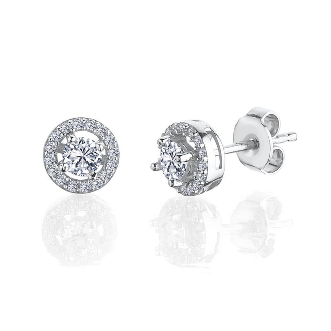 0.50 Karat Effective Diamond Büyülü Işıltı Tektaş Gümüş Küpe